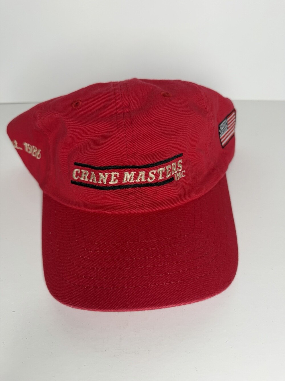Crane Masters Inc. Hat Embroidered With American Flag Strapback Vintage